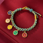 Tibetan Five Wealth Gods Colorful Handmade Braided Bracelet for Abundance