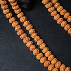 Premium Six-Petal Double Dragon Pattern Rudraksha 108 Mala Beads Bracelet