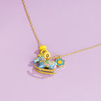 Wooden Horse Necklace for Women – S925 Silver Macaron Enamel Mini Horse Pendant Celebrating the Year of the Horse
