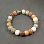 Multi-Colored Bodhi Seed & Brass Bead Bracelet – Stress Relief Wrist Mala