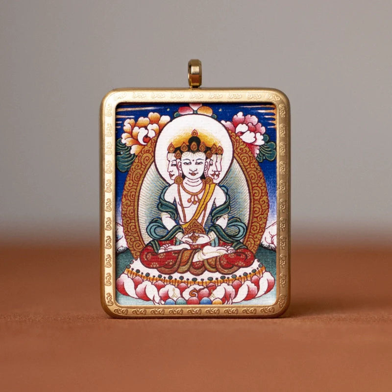 Tibetan Thangka  Amulet Talisman Pendant Necklace (35mm*45mm)