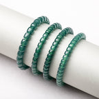 Natural Blue Water Jade Straight-Cut Bracelet - Exquisite Barrel Bead Single Strand for Women