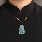 Natural Ice Blue Jadeite Dragon “Soaring Across the Four Seas” Pendant – Genuine A-Grade Blue Water Jade Zodiac Dragon Talisman