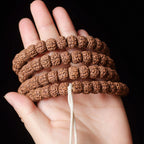 Natural Rudraksha Coiled Dragon Pattern 108 Mala Beads Prayer Beads