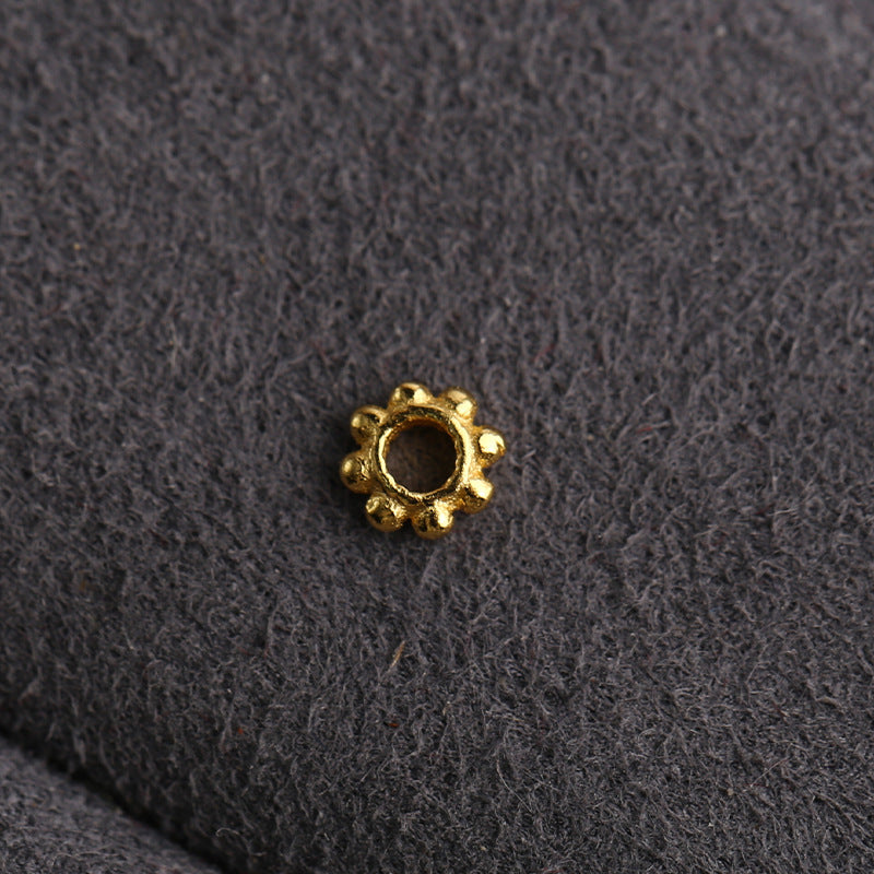 S925 Silver, Spacer Gasket Silver-plated Ancient Gold DIY Bracelet Bead Snowflake Sheet Gear Spacer Jewelry Accessories