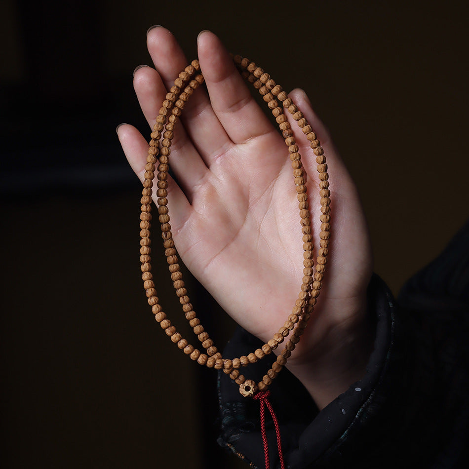 Tibetan Cypress Seed 108 Mala Beads – High Oil Ghost Face Prayer Bracelet
