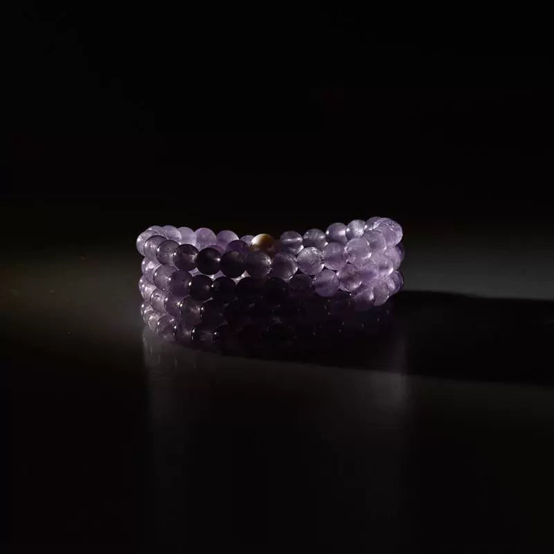 Buddha3bodhi 7mm Lavender Amethyst 108 Bead Mala with Freshwater Pearls