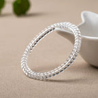 Natural White Crystal Precision-Cut Abacus Bead Bracelet - Unisex Design