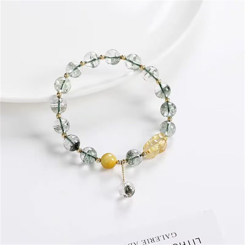 Buddha3bodhi Natural Green Ghost Crystal Pixiu Feng Shui Bracelet