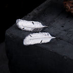 925 Sterling Silver Feather Earrings for Women