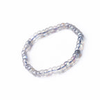 Natural Gray Moonstone Straight-cut Bracelet, Bucket Bead Diagonal-cut Bracelet for Women