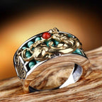 Exclusive: Buddha & Karma Pixiu Abacus Turquoise Ring - Fortune Keeper