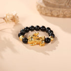 Buddha & Karma Pixiu Black Obsidian Wealth Ring