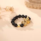 Buddha & Karma Pixiu Black Obsidian Wealth Ring