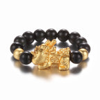 Buddha & Karma Pixiu Black Obsidian Wealth Ring