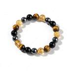 Exclusive: Buddha & Karma Quadruple Protection Bracelet - Tiger’s Eye, Obsidian, Hematite, Citrine