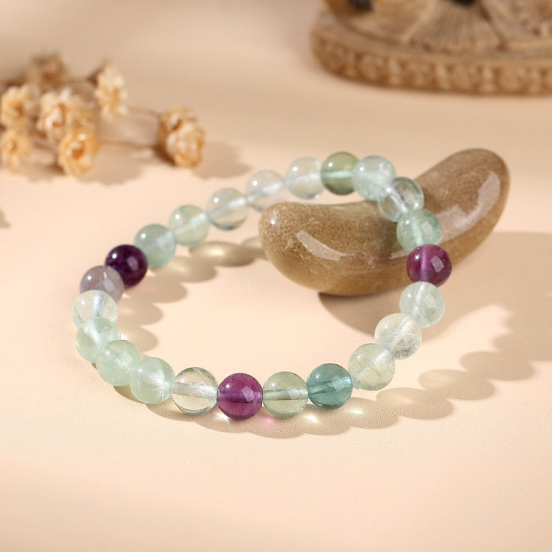 Buddha & Karma Rainbow Fluorite Healing Bracelet