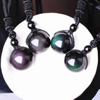 Buddha & Karma Rainbow Obsidian Necklace - Eye of Truth
