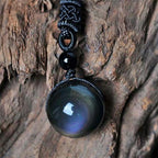 Buddha & Karma Rainbow Obsidian Necklace - Eye of Truth