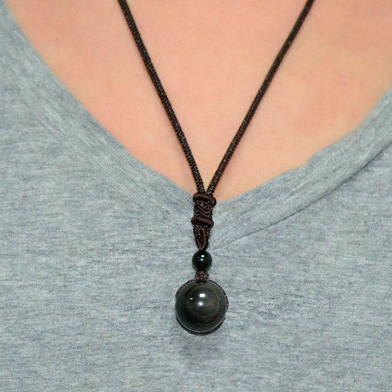 Buddha & Karma Rainbow Obsidian Necklace - Eye of Truth