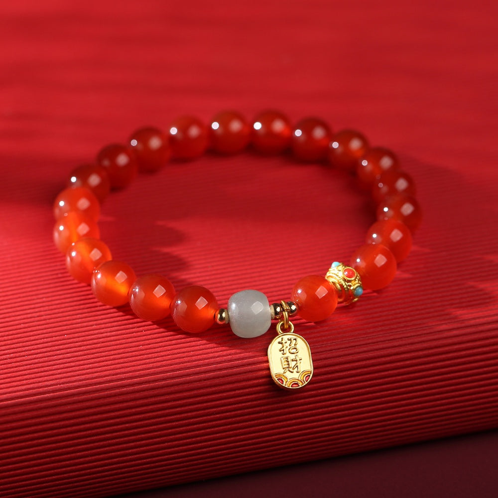 Buddha & Karma Red Agate Good Fortune Bracelet