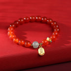 Buddha & Karma Red Agate Good Fortune Bracelet