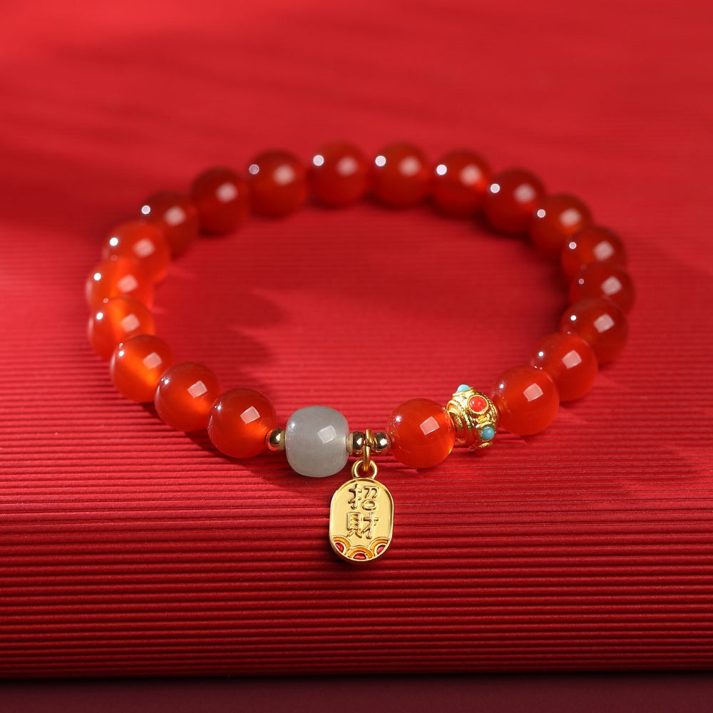 Buddha & Karma Red Agate Good Fortune Bracelet