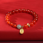 Buddha & Karma Red Agate Good Fortune Bracelet