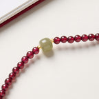 Buddha & Karma Red Garnet Beads Fu Wealth Bracelet