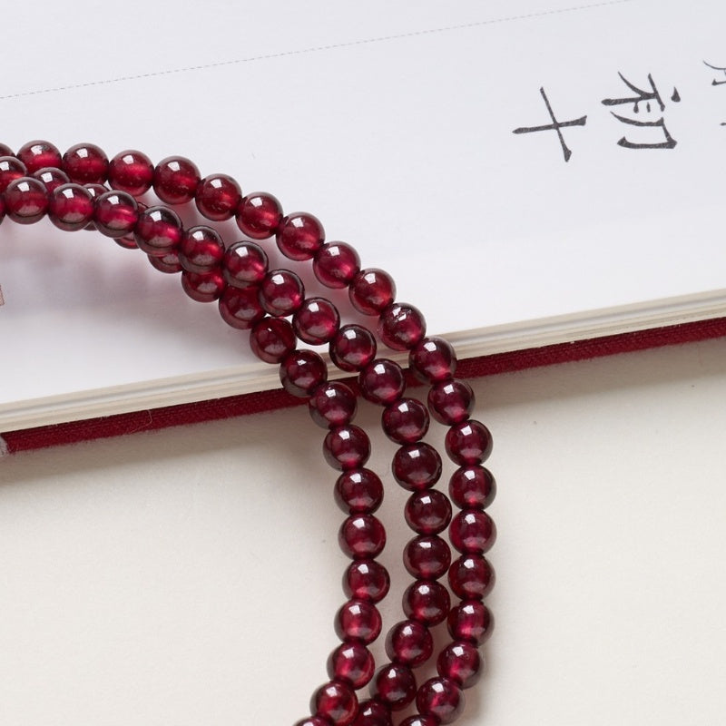 Buddha & Karma Red Garnet Beads Fu Wealth Bracelet