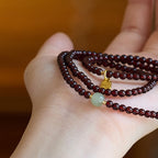 Buddha & Karma Red Garnet Beads Fu Wealth Bracelet