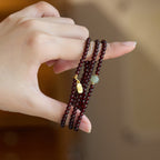 Buddha & Karma Red Garnet Beads Fu Wealth Bracelet