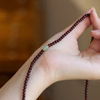 Buddha & Karma Red Garnet Beads Fu Wealth Bracelet