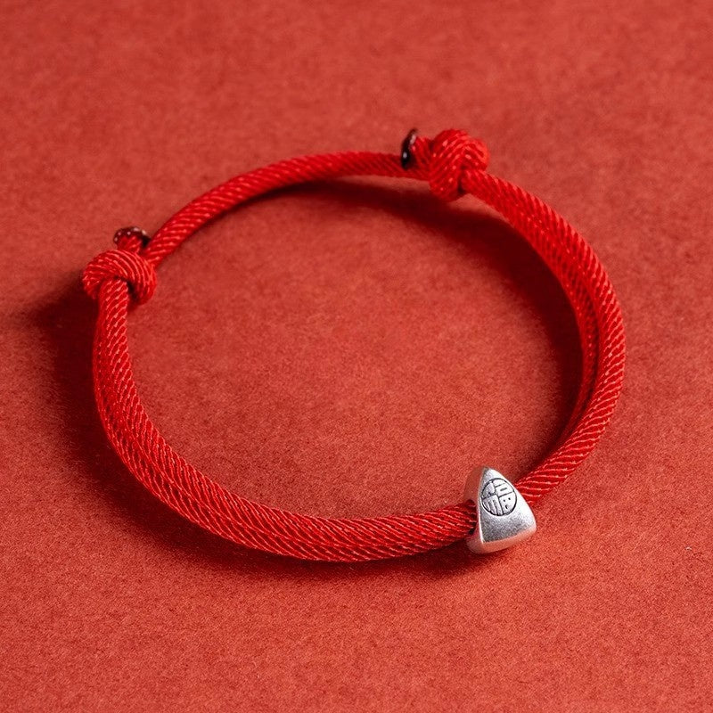 Buddha & Karma Red String Fu Lucky Bracelet - Bright Red