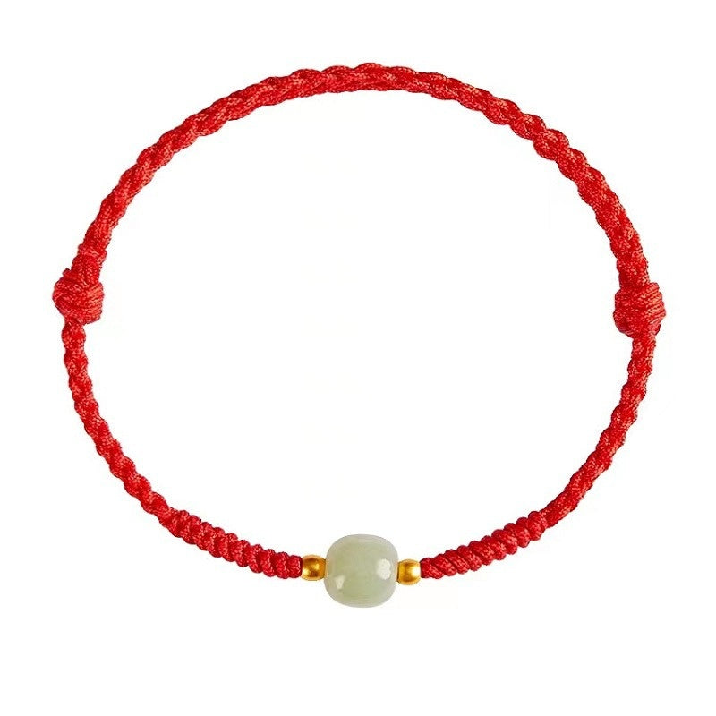 Buddha & Karma Red String Hetian Jade Stone Bracelet