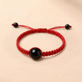 Exclusive: Buddha & Karma Red String Rainbow Obsidian Bracelet