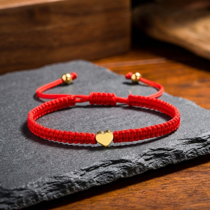 Exclusive: Buddha & Karma Red String Heart Bracelet