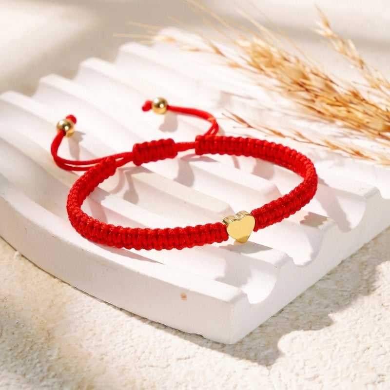 Exclusive: Buddha & Karma Red String Heart Bracelet