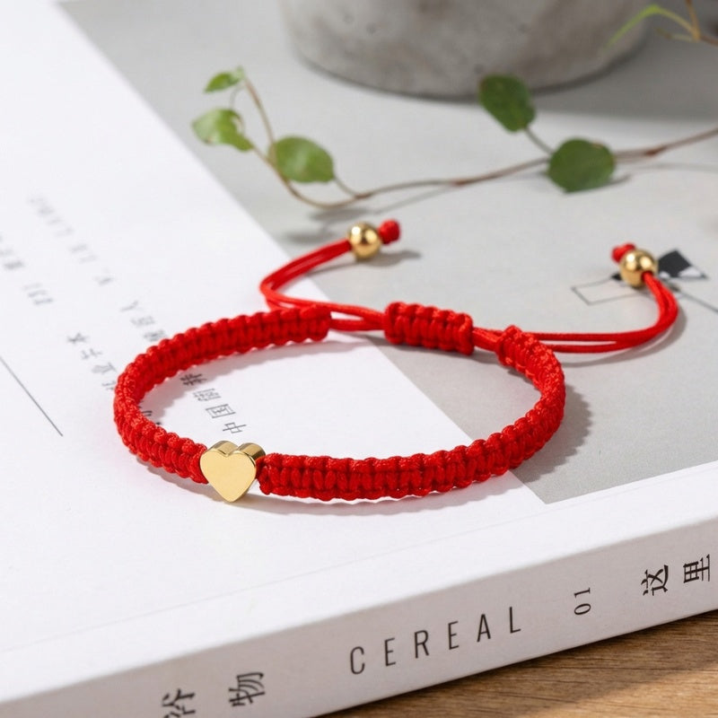 Exclusive: Buddha & Karma Red String Heart Bracelet