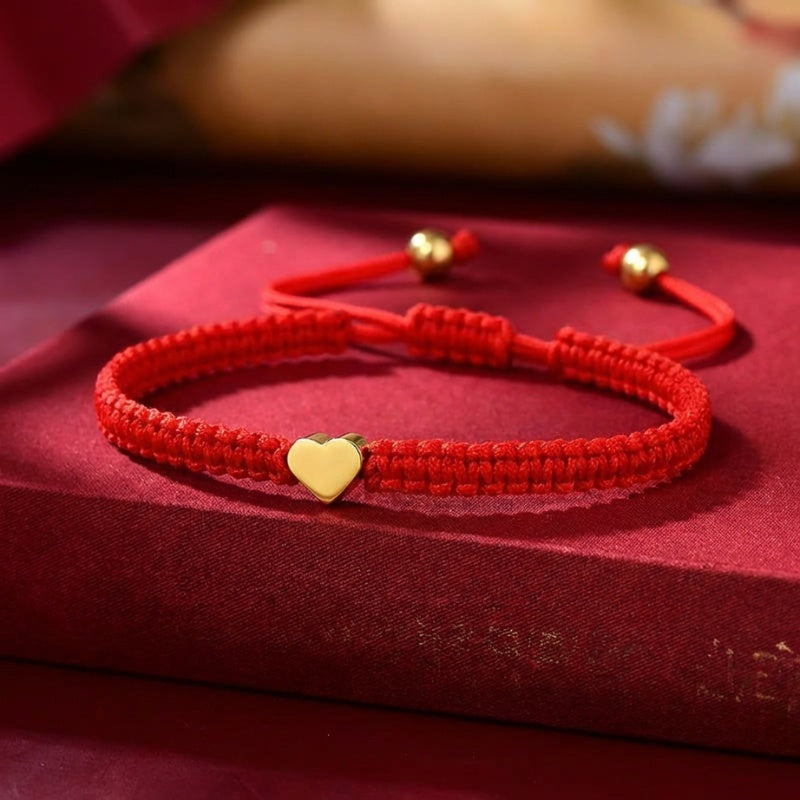Exclusive: Buddha & Karma Red String Heart Bracelet