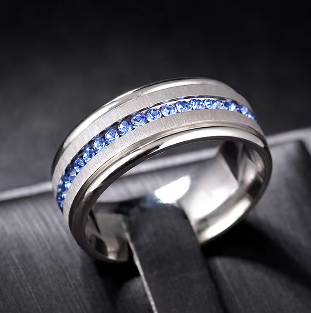 Spiritual Steel Ring With Healing Zircon