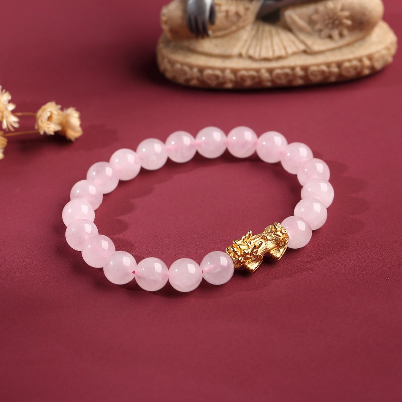 Buddha & Karma Rose Quartz Pixiu Love & Abundance Bracelet