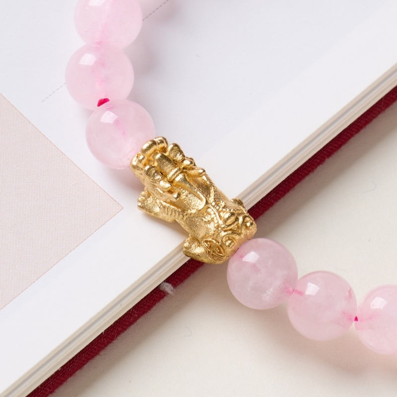 Buddha & Karma Rose Quartz Pixiu Love & Abundance Bracelet