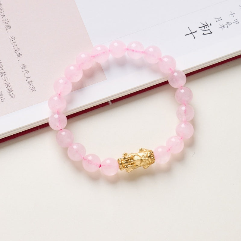Buddha & Karma Rose Quartz Pixiu Love & Abundance Bracelet