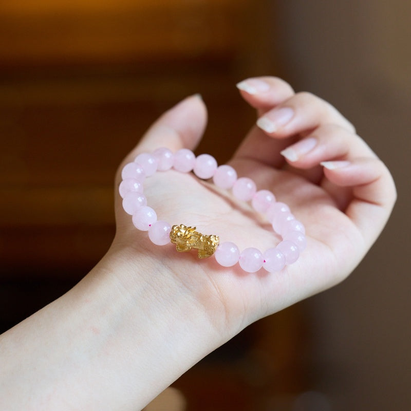 Buddha & Karma Rose Quartz Pixiu Love & Abundance Bracelet
