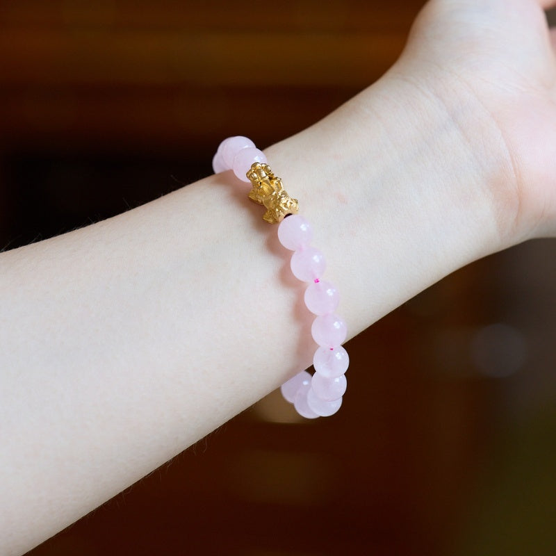 Buddha & Karma Rose Quartz Pixiu Love & Abundance Bracelet