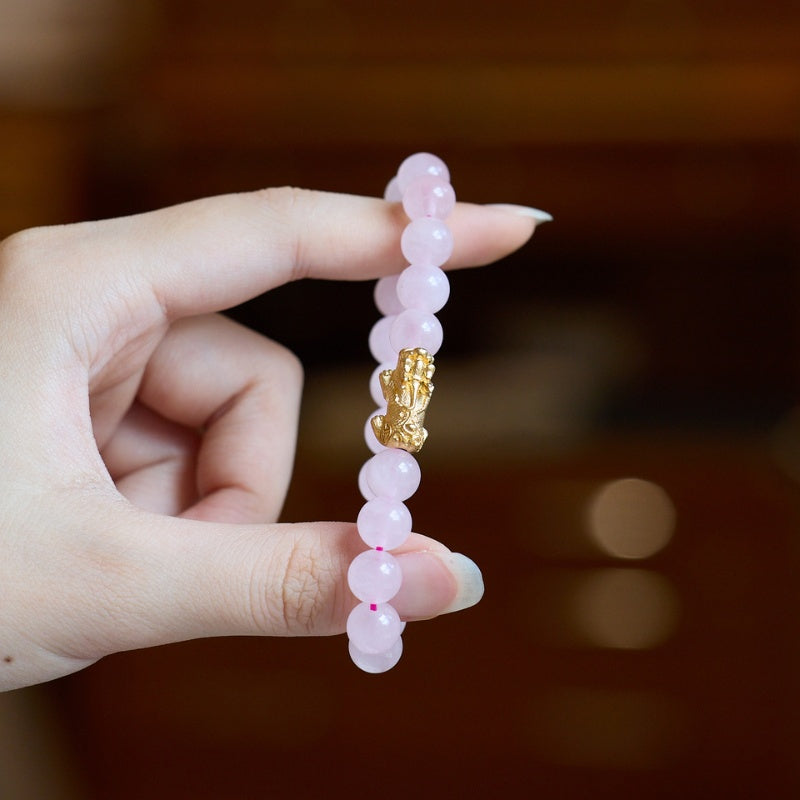 Buddha & Karma Rose Quartz Pixiu Love & Abundance Bracelet