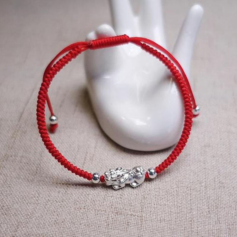 Buddha & Karma Red String Silver Pixiu Bracelet - Attract Windfall Luck