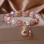 Buddha & Karma Strawberry Quartz Heart Bracelet