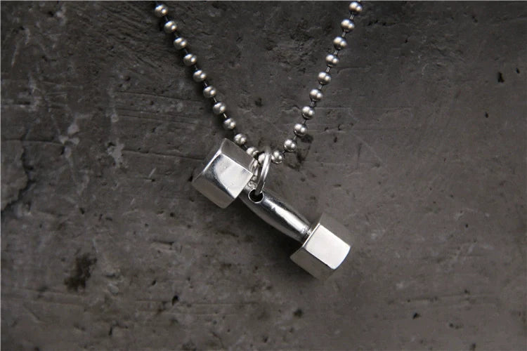 925 Sterling Silver Dumbbell Pendant